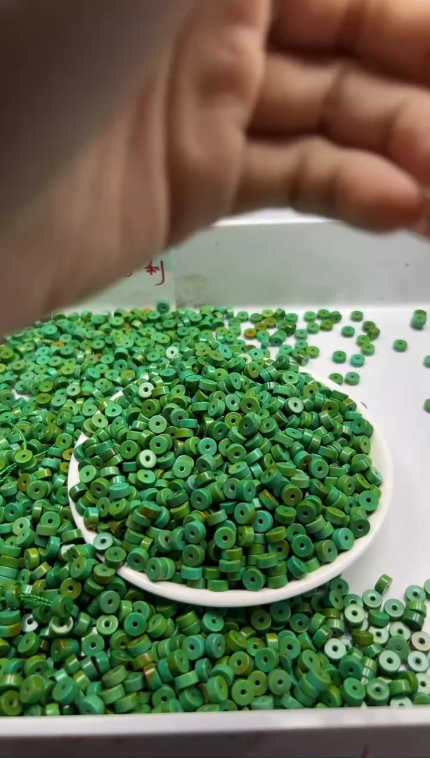 未镶嵌颈饰玛瑙/玉髓x598高瓷菜籽黄绿松直切算盘6*3mm*30颗