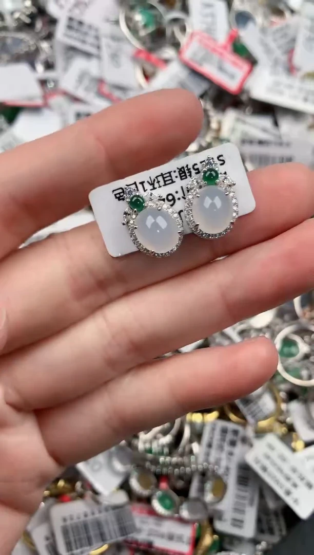 银S925镶嵌戒指翡翠131313----8