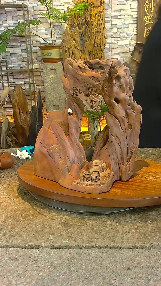 木红檀木山水摆件