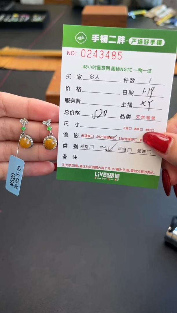 【闪购商品】翡翠耳饰银S925镶嵌多人