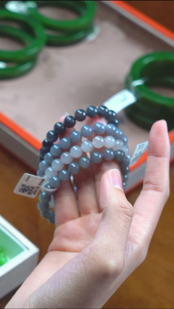 未镶嵌手串和田玉烟紫8m手串多样性发1件