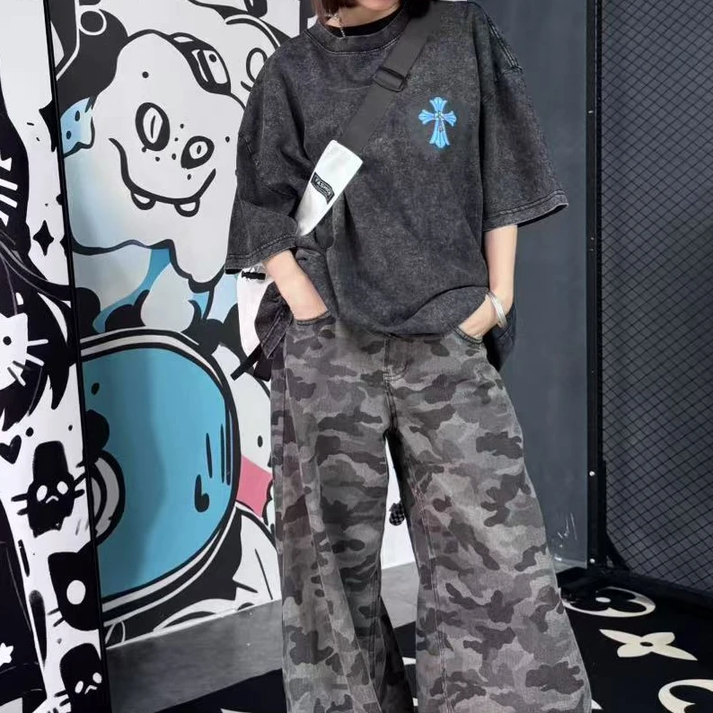 春夏圆领克罗休闲百搭短袖日常时尚潮流男女同款简约T恤