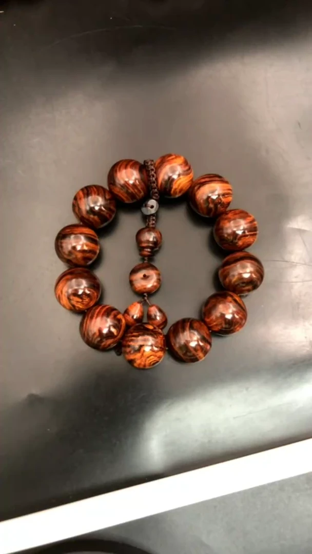 手串/手链黄花梨/降香黄檀大*海黄野生紫油梨2.0独特花纹精串