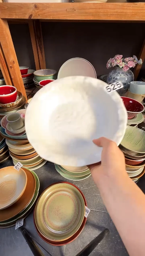 瓷片?****?525白色锤纹盘