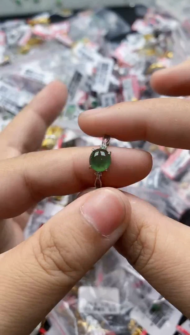 翡翠戒指银S925镶嵌555555   6
