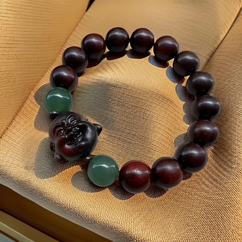 非金属木质手链 时尚挂饰笑佛手串男手链