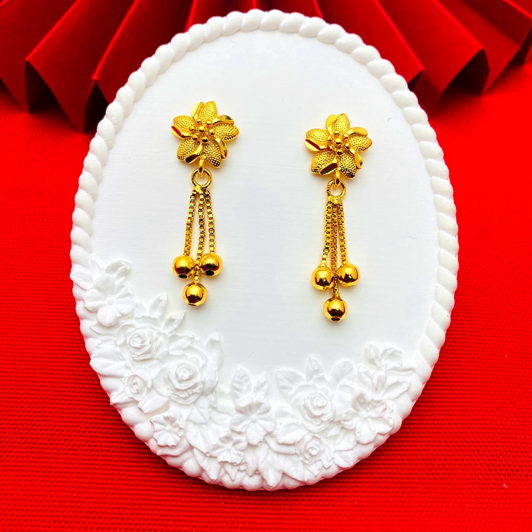 铜合金耳饰 【鲜花怒放流苏耳钉】简约女款网红百搭时尚女士耳环