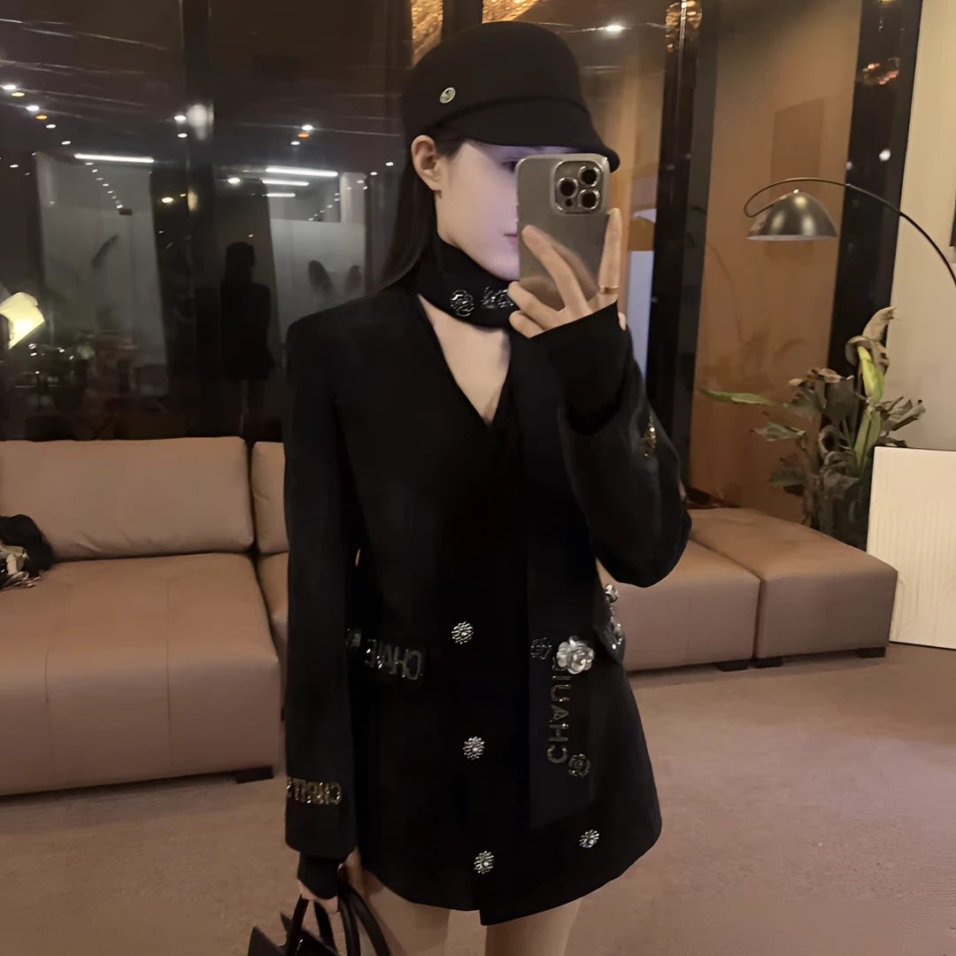 山茶花~高端轻奢夹棉西装外套女秋冬气质小香风西服(C9-9)818#