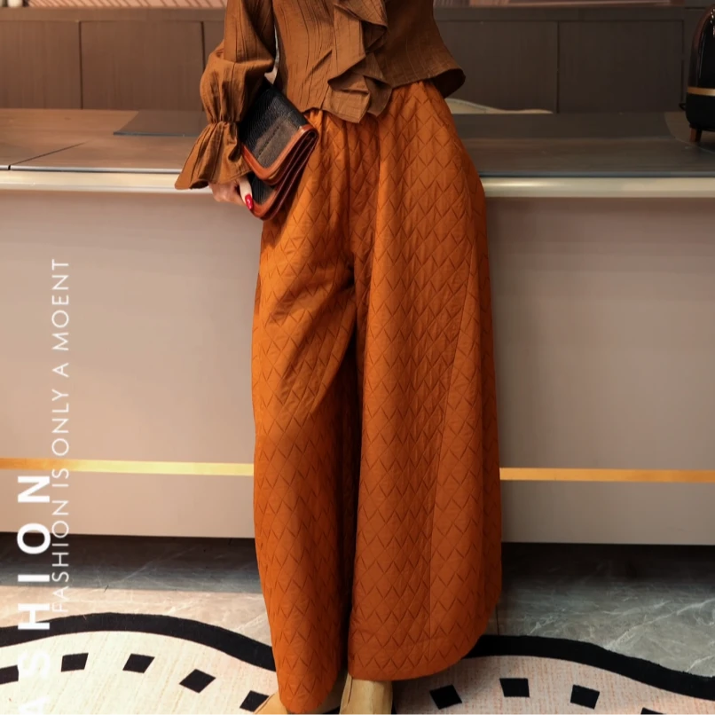 【往夕余温】裤子 格纹纯色宽松包肉防风LC888款90cm 690g