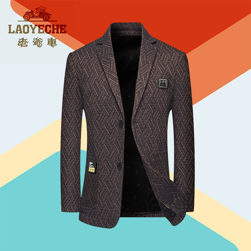 老爷车高档男士西服外套春秋新款韩版时尚修身小西装上衣单西男装