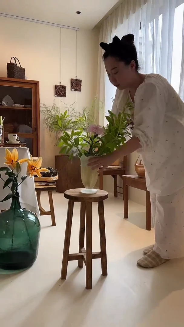 茶道摆件0000无垢木凳子9002