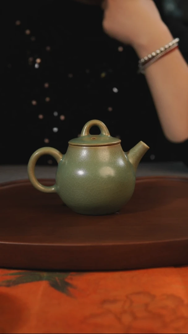杯子杨*程小梨壶 柴烧全品一级 汝州原产地原矿仿古老釉