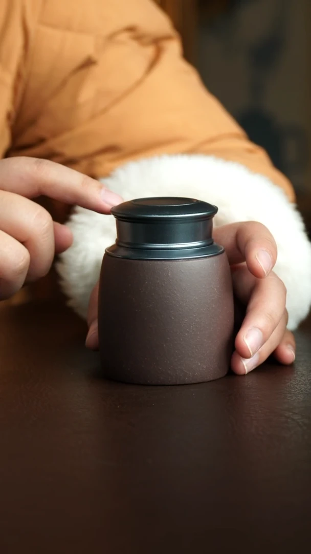 茶杯紫砂21号 茶叶罐30克 宜兴紫砂原矿作品