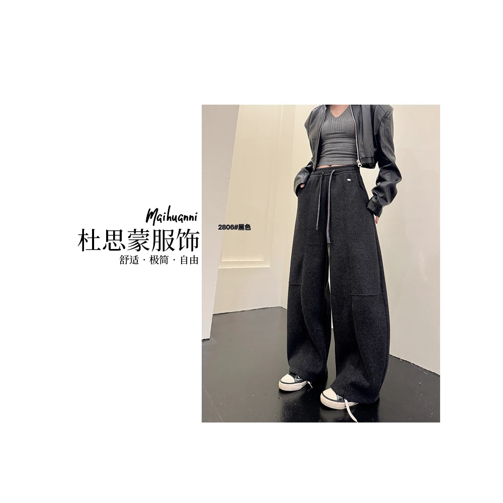 （杜思蒙服饰）2806-【宝藏裤子】韩版显瘦秋季百搭运动休闲加绒裤