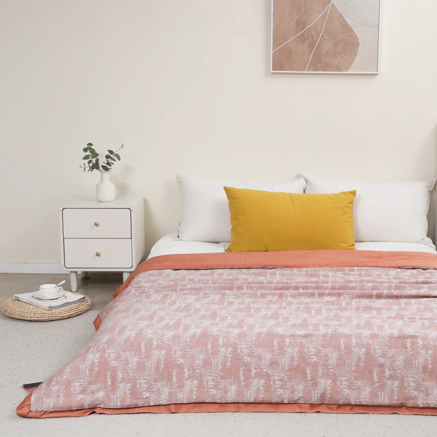 【木修】200*230cm夏被高端亲肤舒适长绒棉贡缎被子双面可用