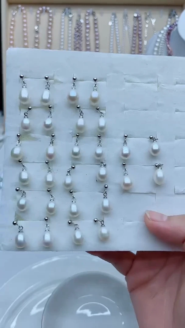 银S925镶嵌淡水珍珠耳饰耳环多样性发其一