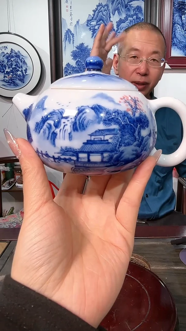 【闪购商品】官窑瓷画院584官窑瓷画院吴小琴山水西施壶