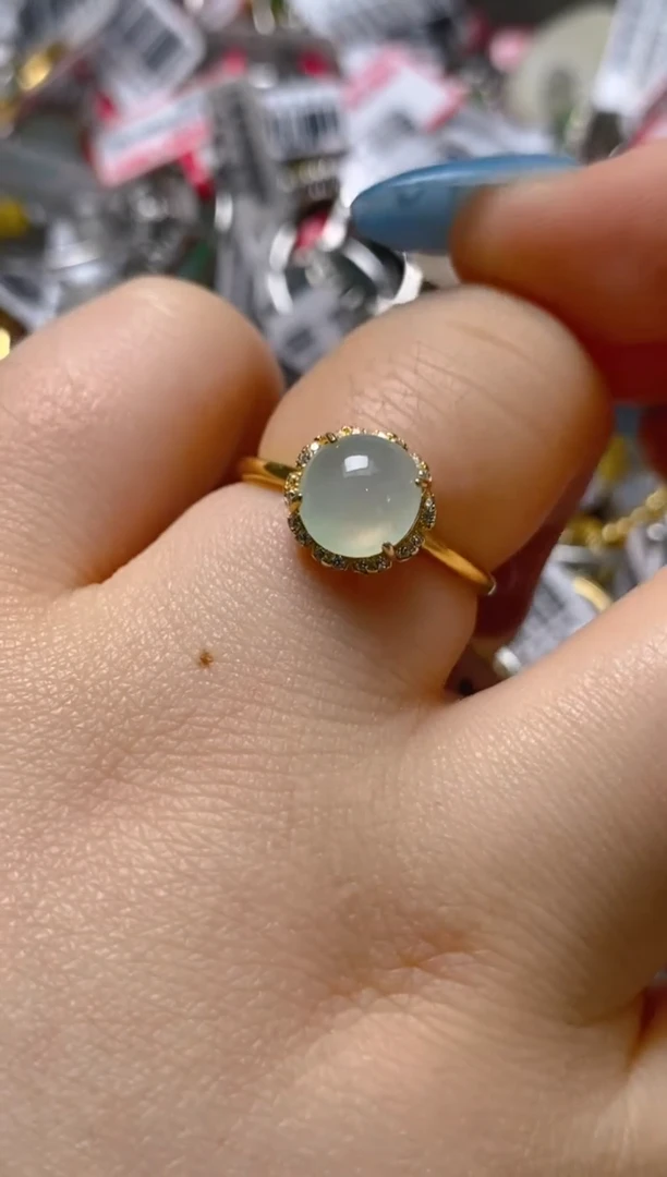 银S925镶嵌戒指翡翠百内无证书