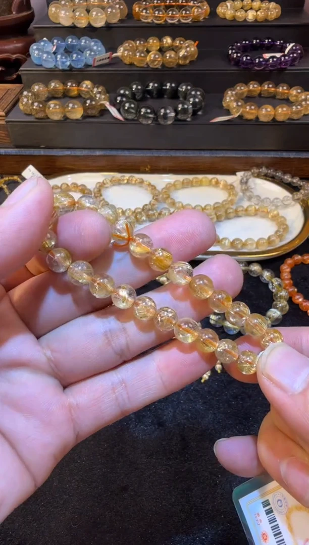 未镶嵌手串发晶SJ-625金发晶