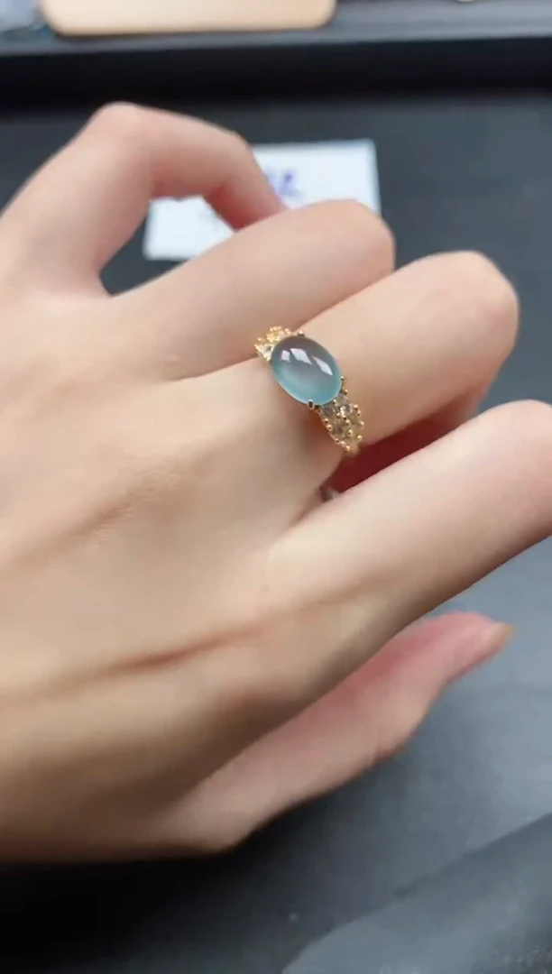 翡翠戒指银S925镶嵌51511