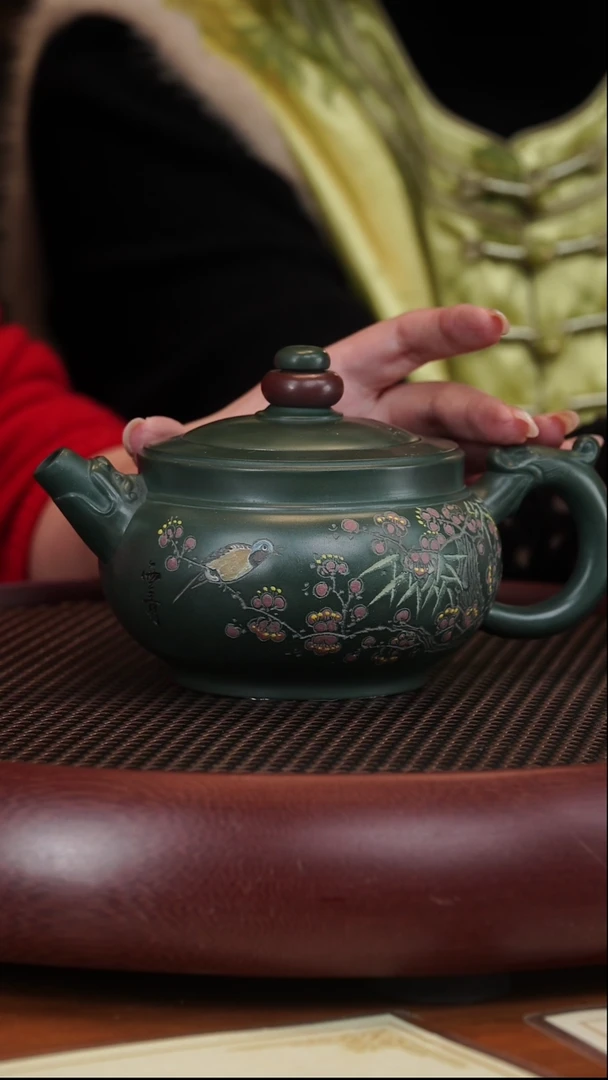 【闪购商品】紫砂茶壶1-85顾洪军景舟绿泥龙吟