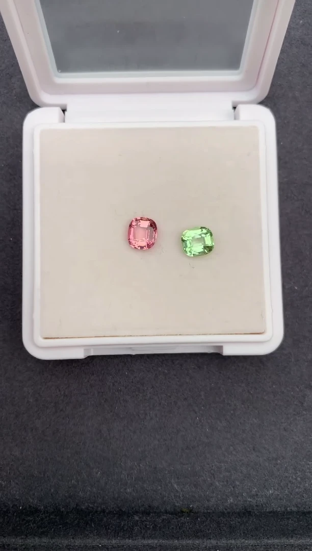 未镶嵌珠宝半成品碧玺2.3ct撞色碧玺  GH  定制