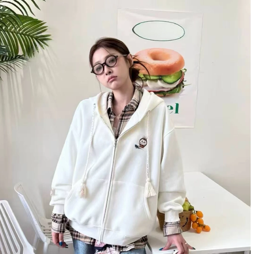 005女童新款重工刺绣卡通外套中大童时髦宽松休闲上衣