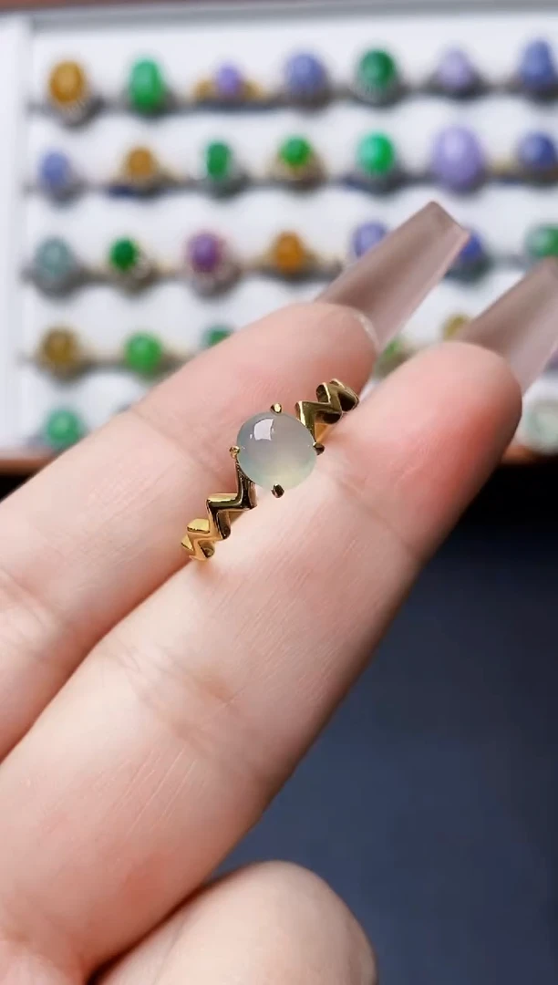 银S925镶嵌戒指翡翠1002