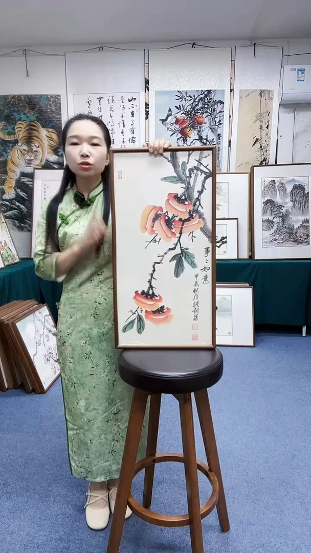 国画35*68实木画框顺丰包邮手绘