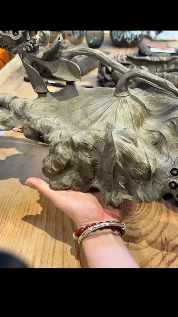 砖雕文创金丝楠木莲花果承