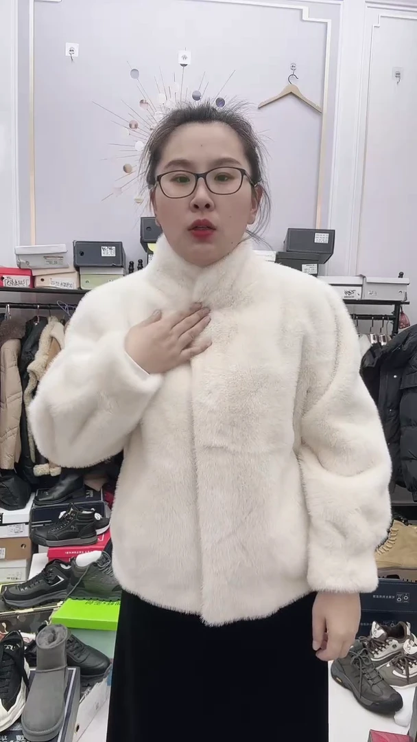 加厚毛毛外套女士