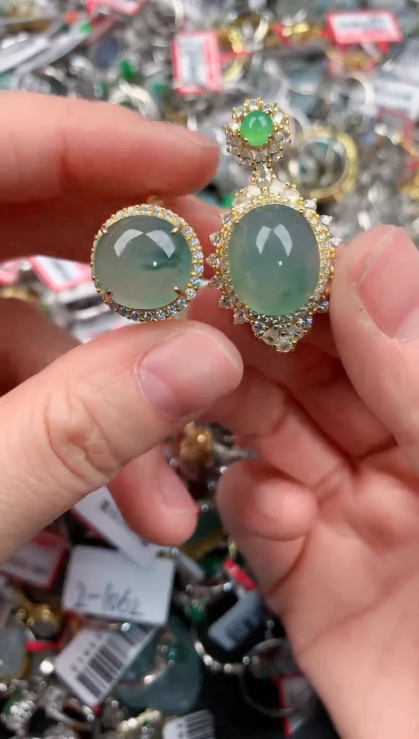 银S925镶嵌戒指翡翠777                 3