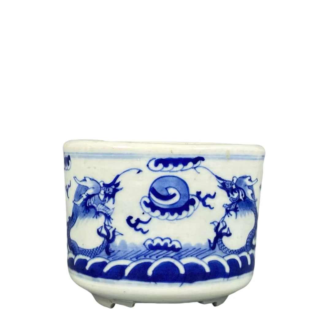 【22011179】清代 青花龙纹香炉（瓷器一）