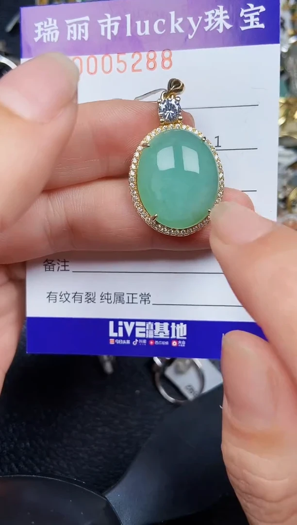 翡翠银S925镶嵌颈饰5288