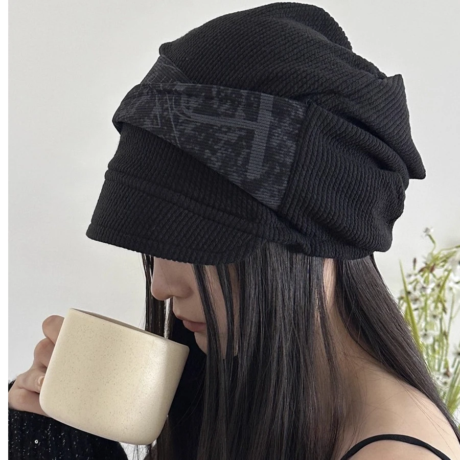 韩版小众短檐堆堆帽子女2025春秋新款时尚百搭包头帽显脸小套头帽