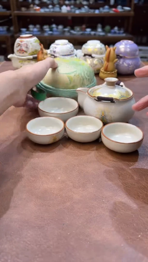 真的很便宜超好看会开片的旅行茶具
