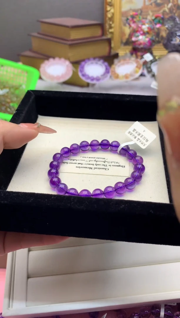 【闪购商品】水晶手串未镶嵌透体乌拉圭紫水晶9+