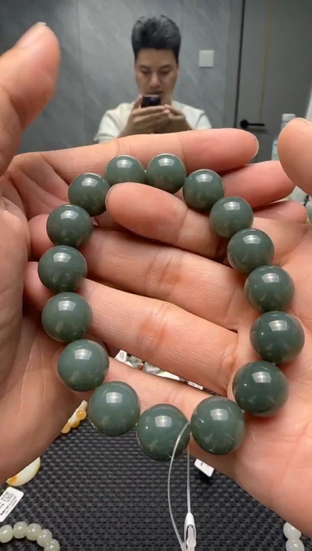 未镶嵌手串和田玉且末蓝手串卡14