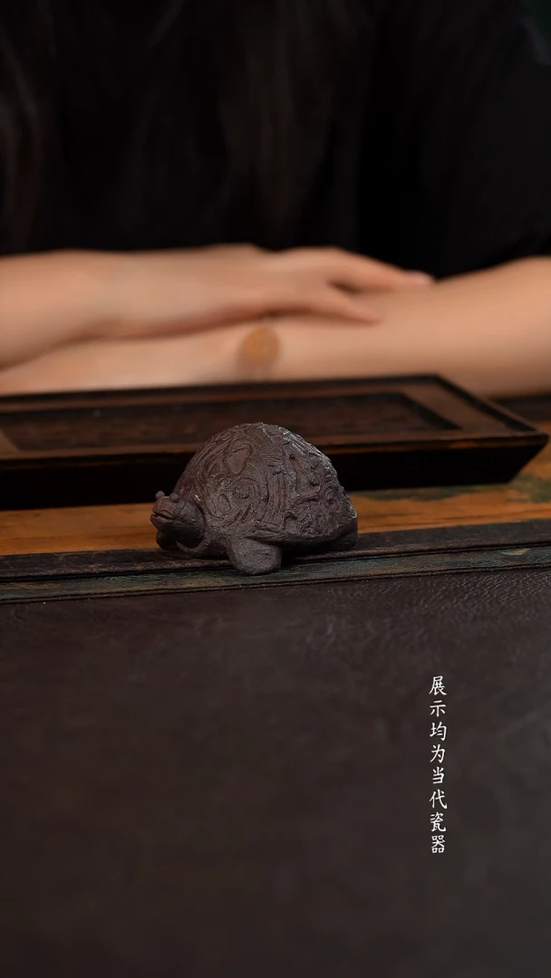 伟壶柴烧大龟龟茶宠