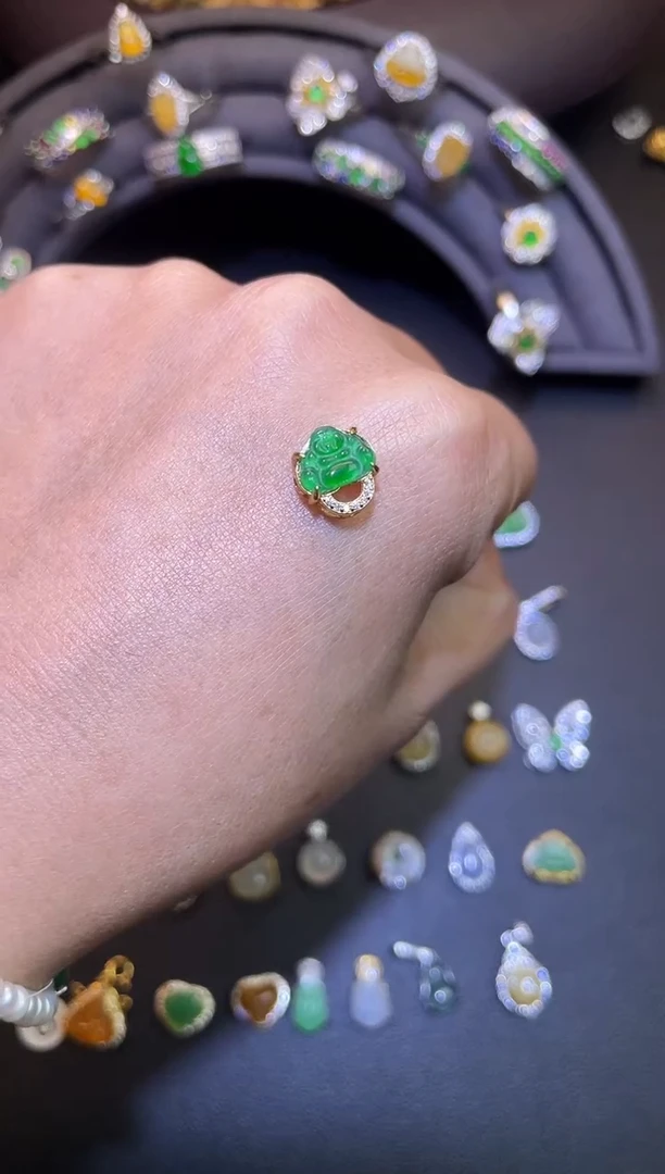 吊坠(不含链)银S925镶嵌翡翠1