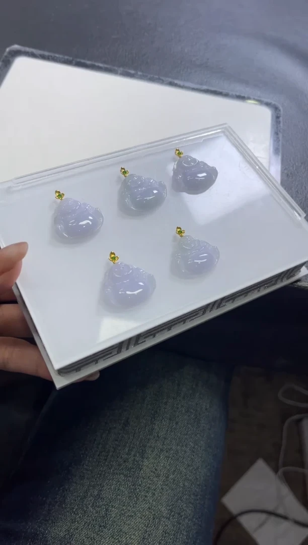 颈饰18K金镶嵌翡翠V234/多样性发一件/配绳子
