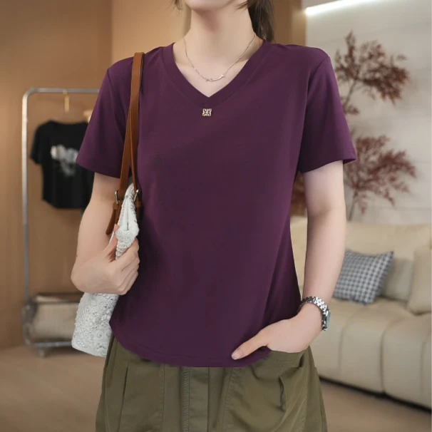 SHUOBAI/说白QC 930# v领领短袖T恤