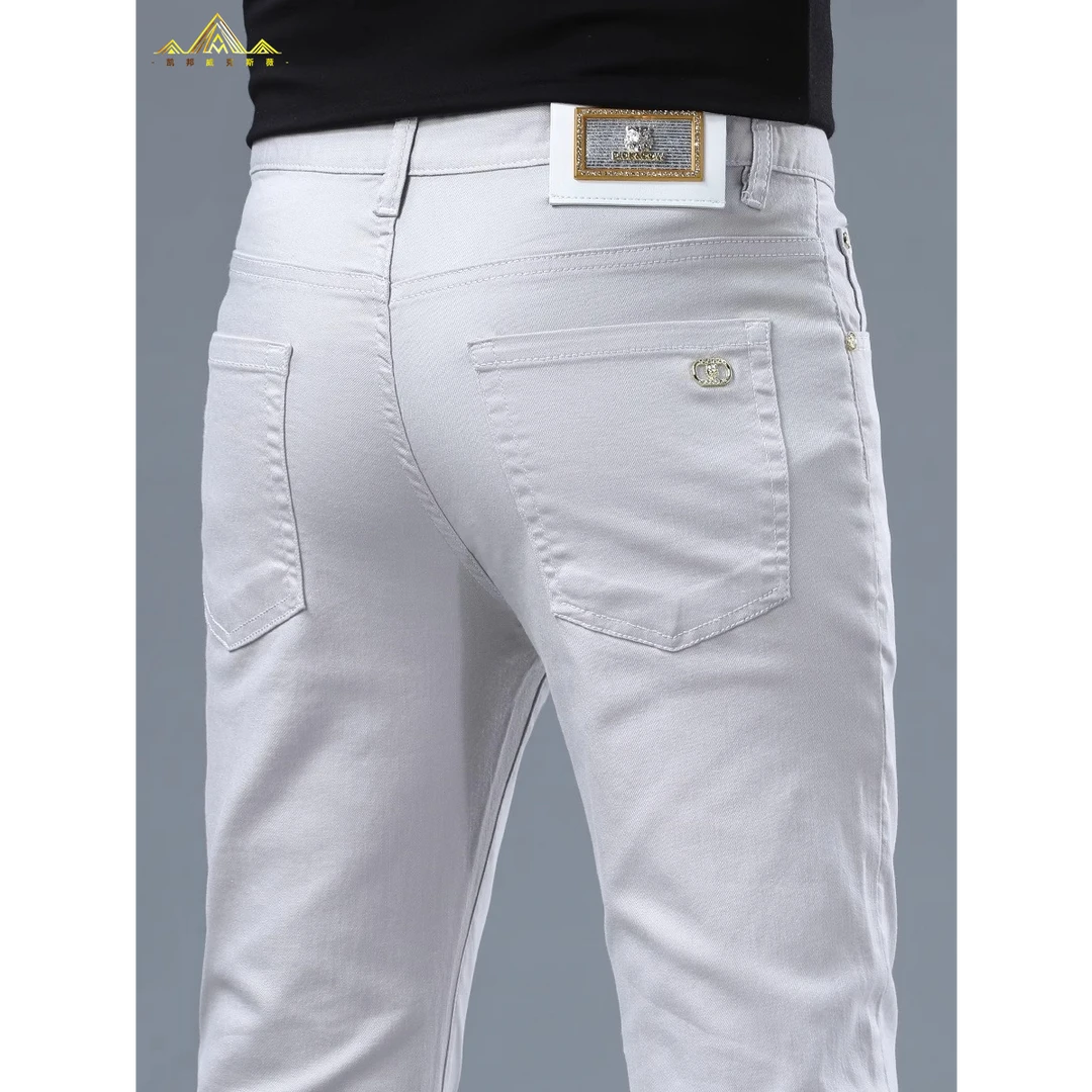 凯邦威意大利米兰高端莱赛尔天丝牛仔裤男秋季薄款弹力潮牌欧货