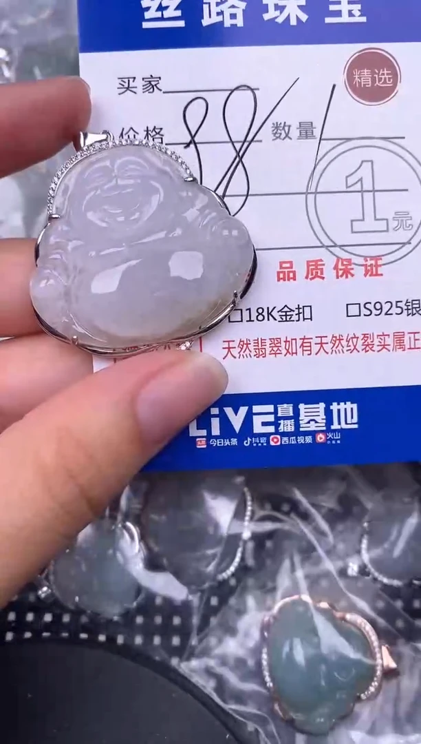 翡翠银S925镶嵌颈饰挂件