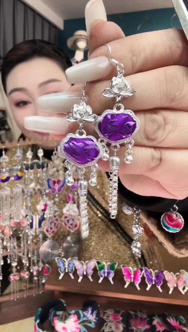 刺绣纯手工民族风刺绣耳环