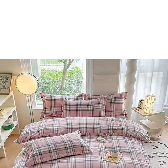 床盖      粉色格子