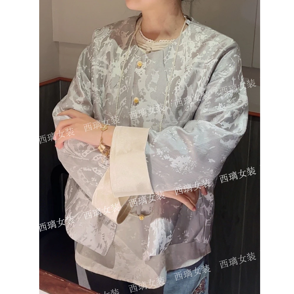 【星河】春季外套女士新中式国风气质百搭长袖中国风宽松短款复古