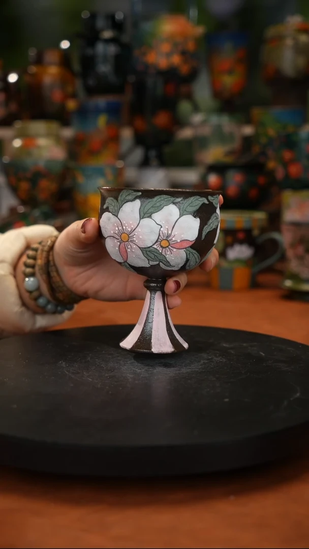 紫砂油画手绘 釉下彩