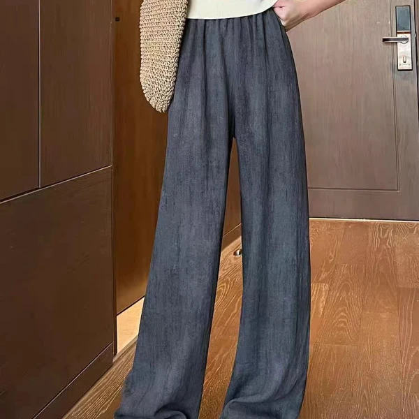 扎染脏脏裤山本裤女宽松阔腿裤子松紧腰冰丝裤垂感休闲显瘦直筒裤