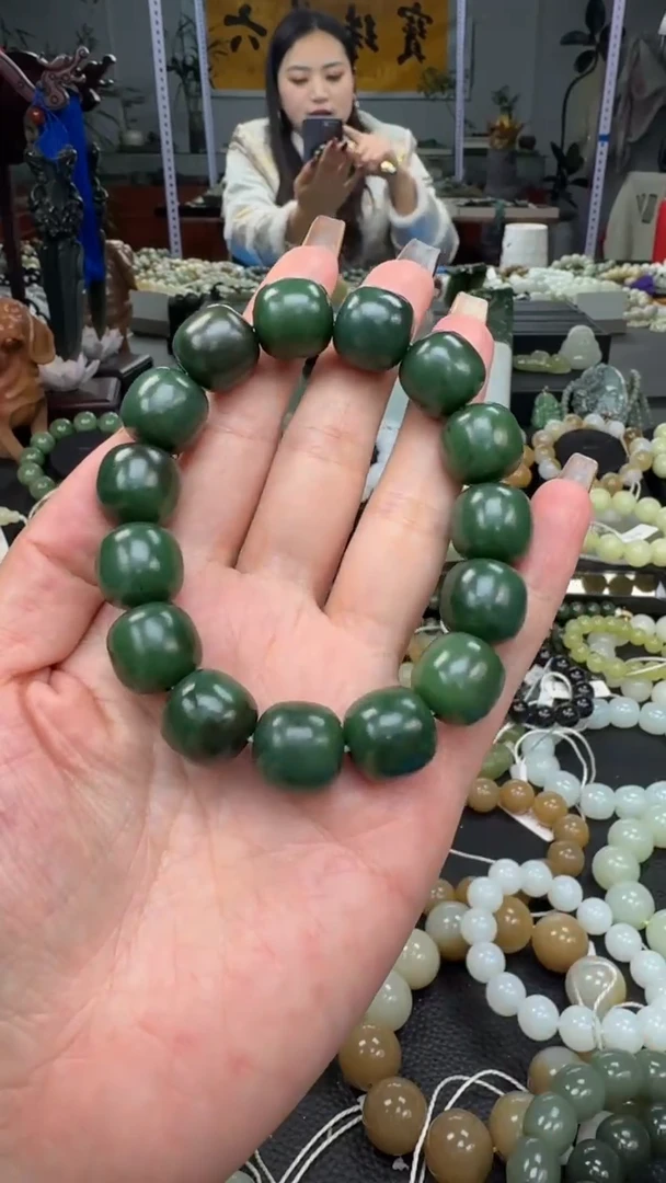 未镶嵌手串和田玉新疆碧玉卡15